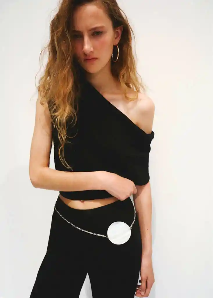 PANTALON LALALA NEGRO Talla L Mujer Mango