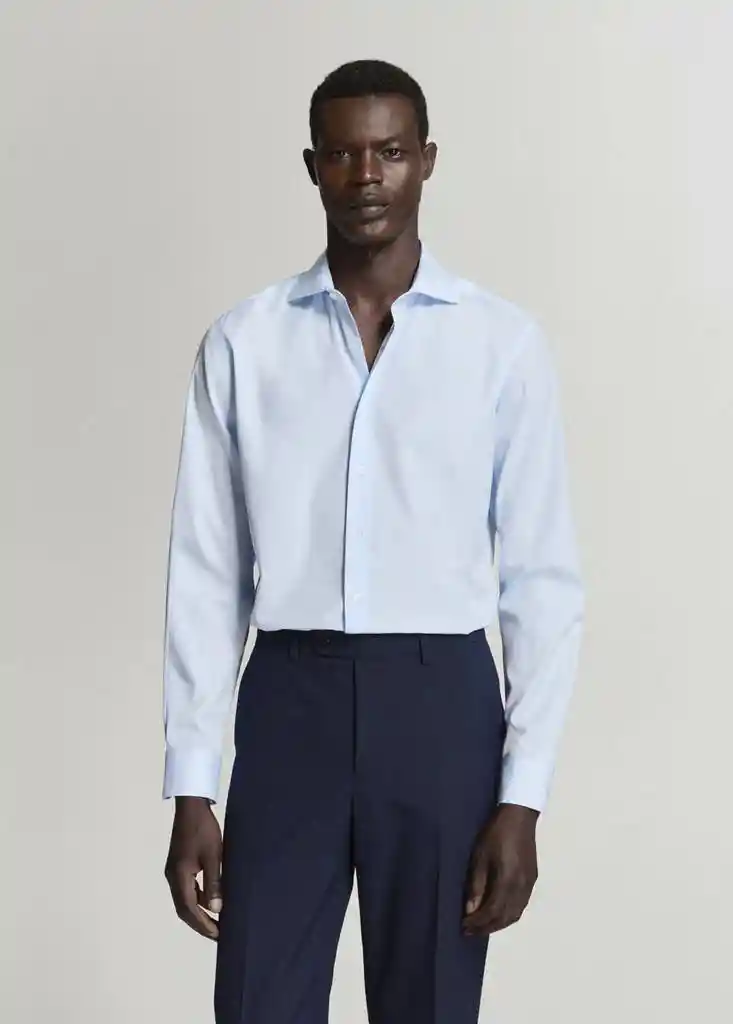 CAMISA EMERITOL CELESTE Talla L Hombre Mango