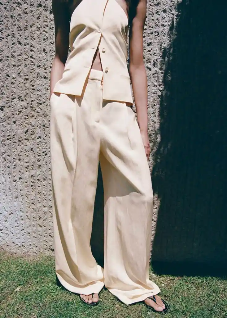 PANTALON MARIANA CRUDO Talla 36 Mujer Mango
