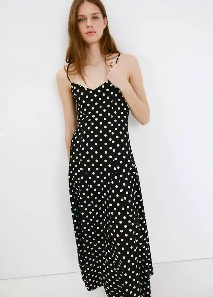VESTIDO VALENTIN NEGRO Talla XS Mujer Mango