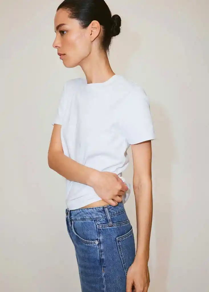 CAMISETA RITI BLANCO Talla S Mujer Mango