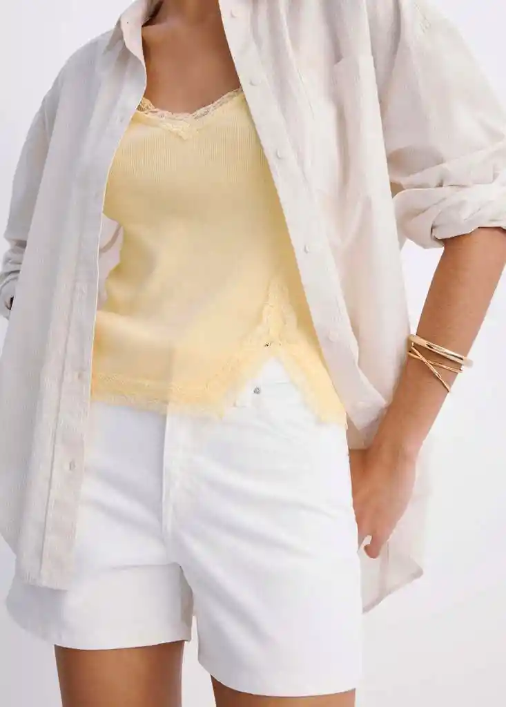 SHORTS ZOEY BLANCO Talla 36 Mujer Mango