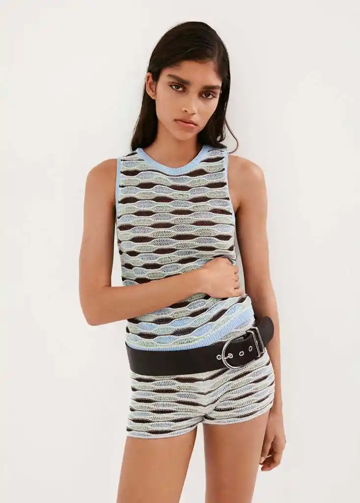 TOP CIES CELESTE Talla S Mujer Mango