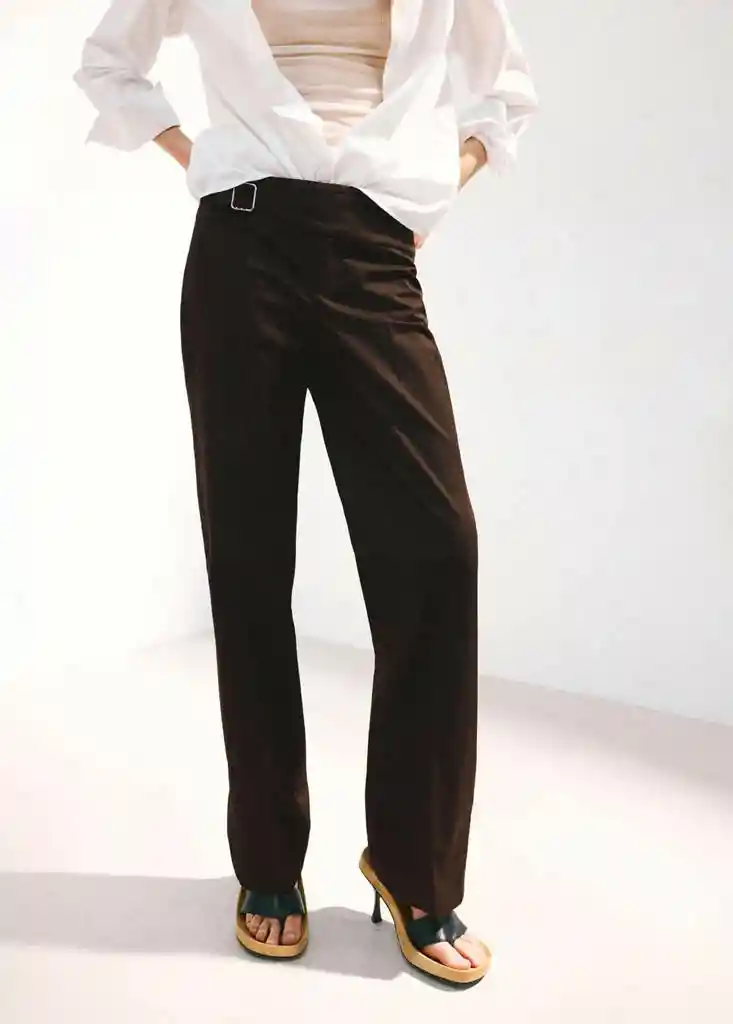 PANTALON LOLA CHOCOLATE Talla 38 Mujer Mango