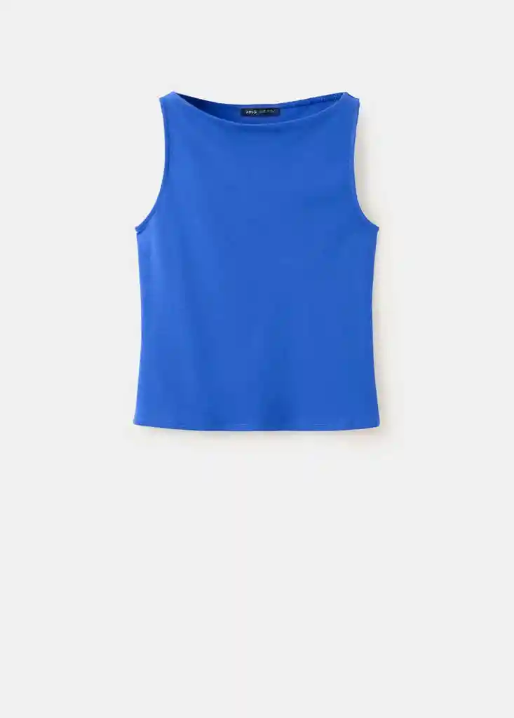TOP TECLI AZUL Talla M Mujer Mango