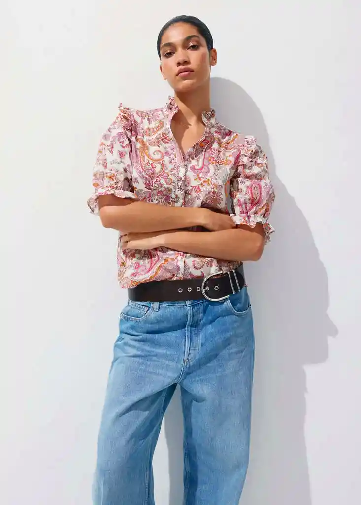 BLUSA GINA OFFWHITE Talla L Mujer Mango