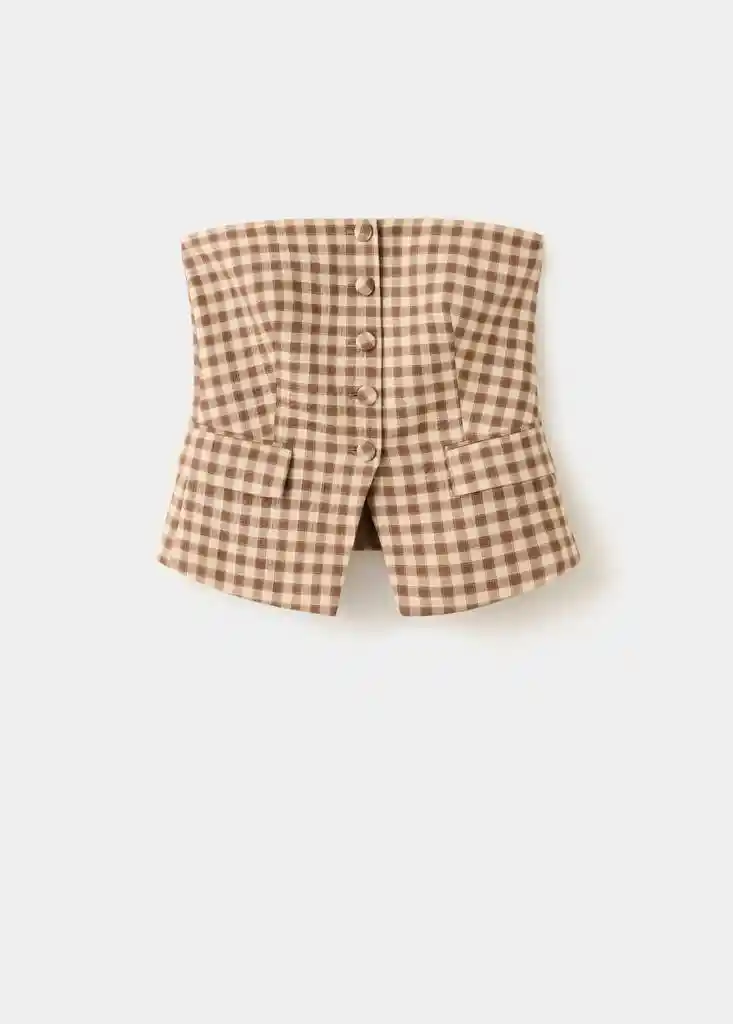 TOP MARTINI MARRON Talla S Mujer Mango