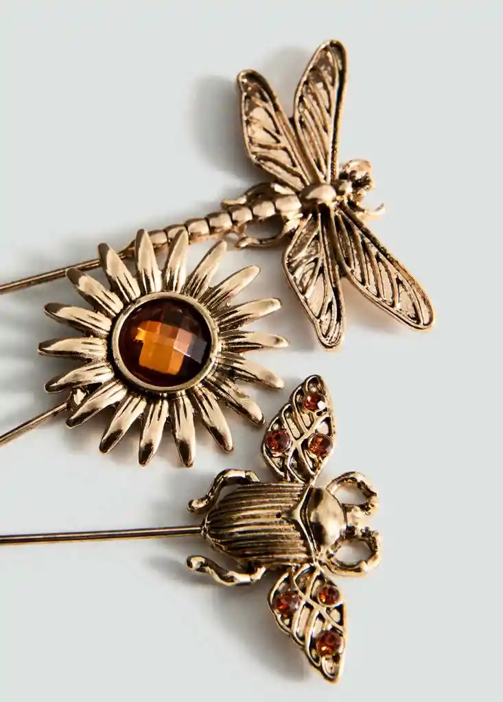BROCHE LADYBUG ORO Talla 99 Mujer Mango