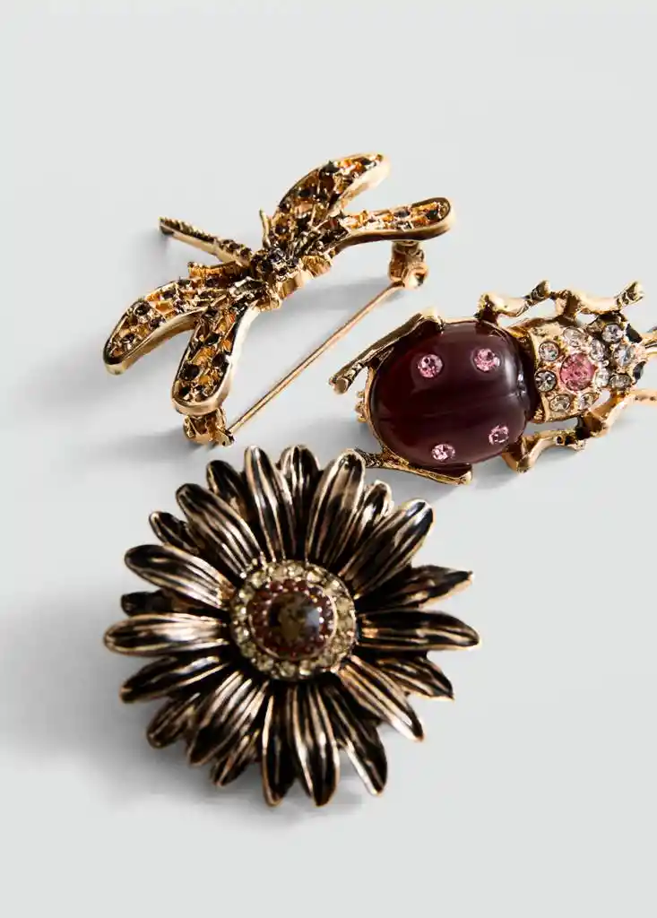 BROCHE LIBELULA ORO Talla 99 Mujer Mango