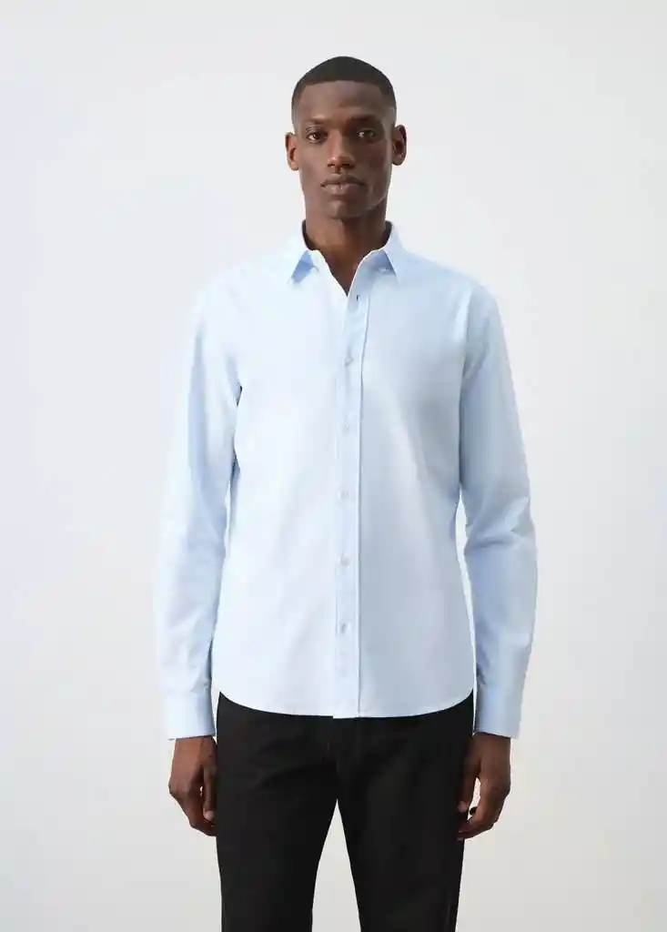 CAMISA OXFORD CELESTE Talla M Hombre Mango