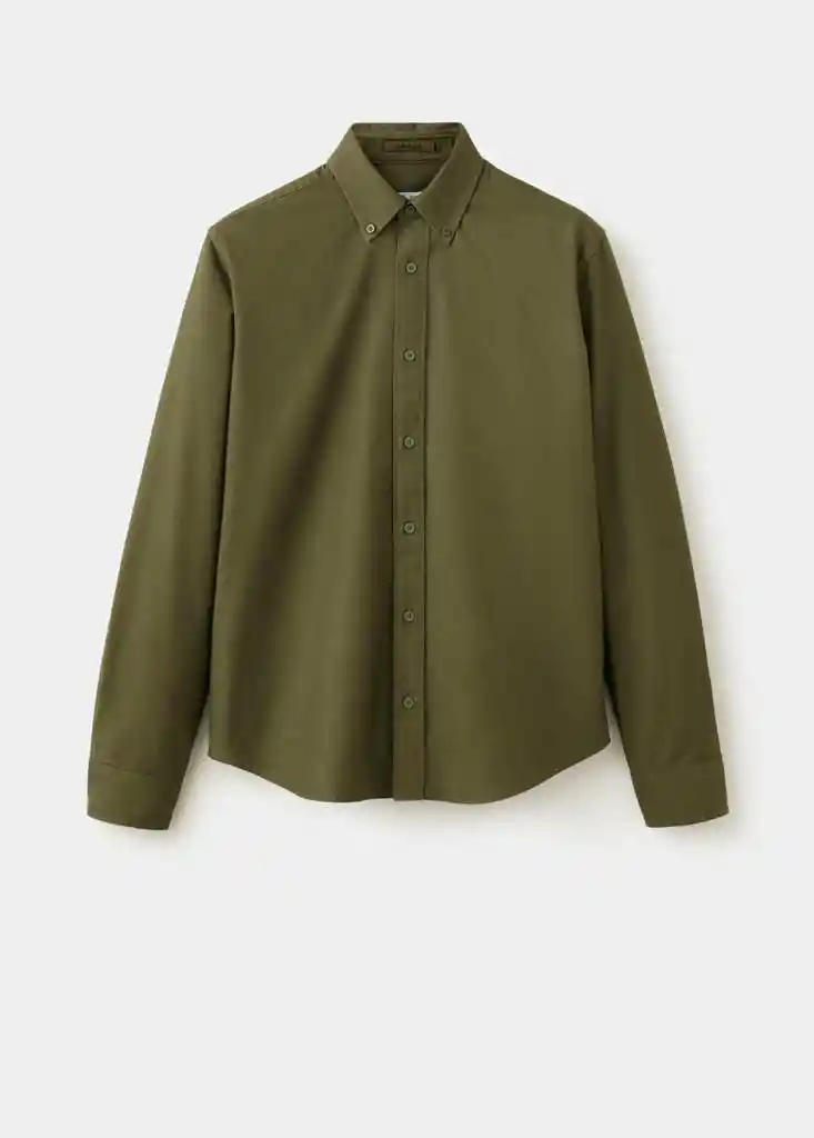 CAMISA OXFORD KHAKI Talla L Hombre Mango
