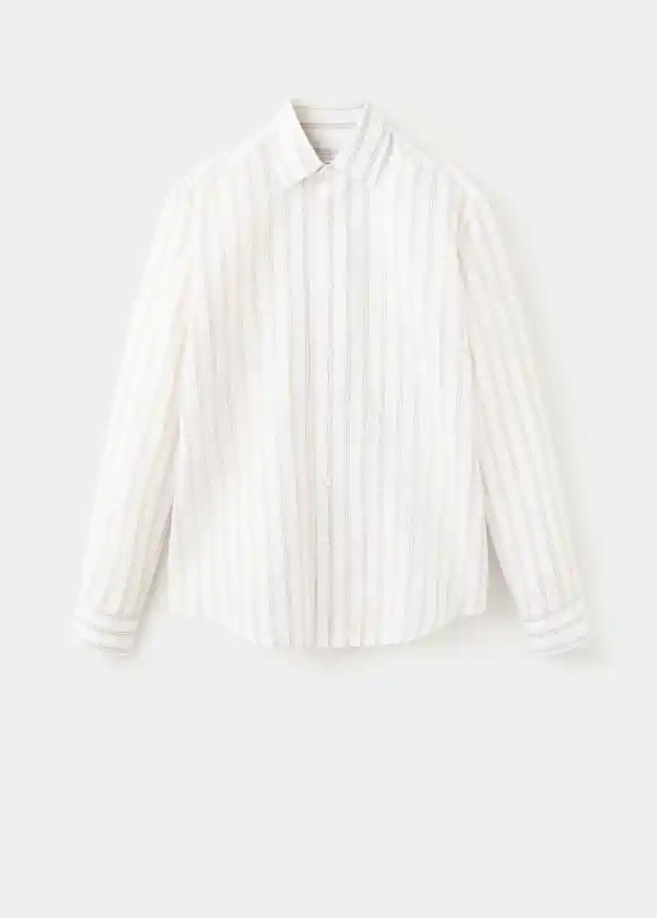 CAMISA RUG BLANCO Talla S Hombre Mango