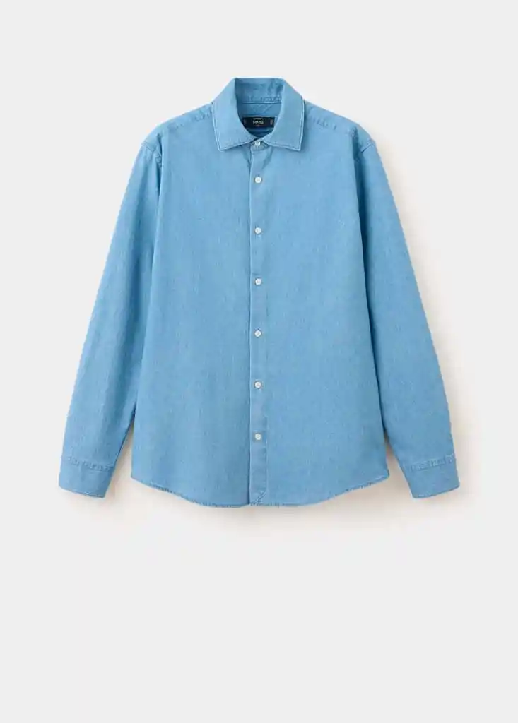 CAMISA CHAMBRE TEJANO CLARO Talla M Hombre Mango