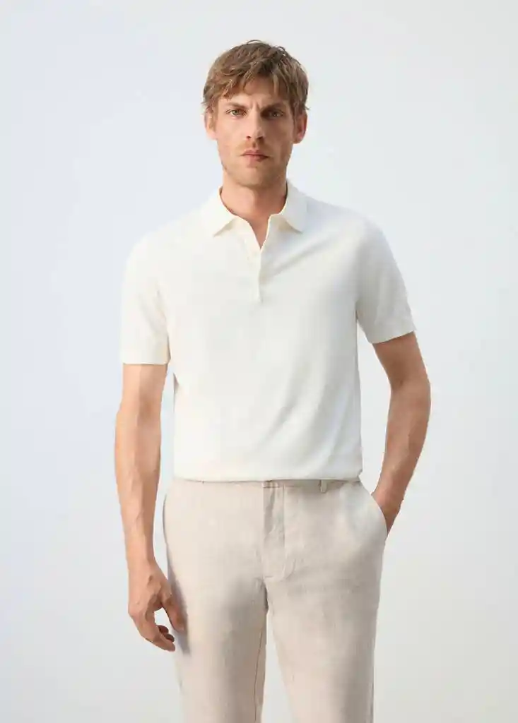 POLO ARRAONA OFFWHITE Talla L Hombre Mango