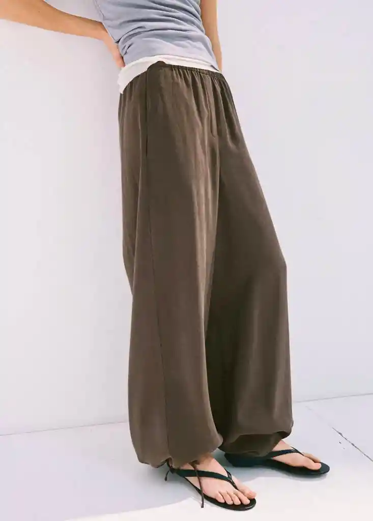 PANTALON VERA CHOCOLATE Talla M Mujer Mango