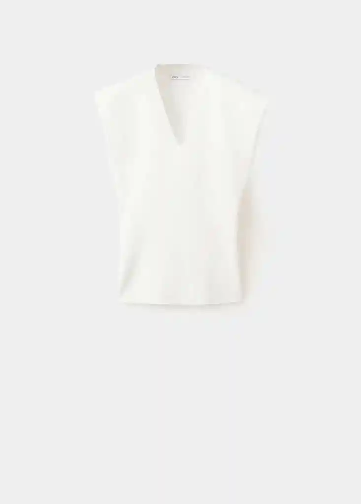 TOP CANELONS BLANCO Talla L Mujer Mango