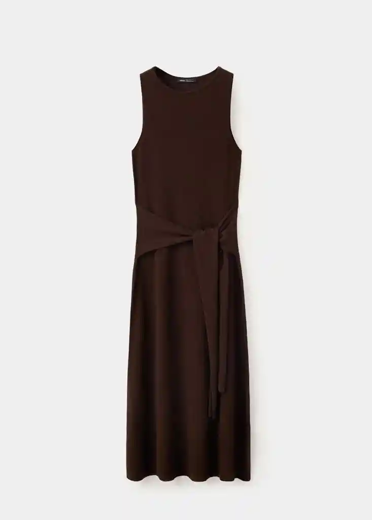 VESTIDO ESCUPINY MARRON Talla S Mujer Mango