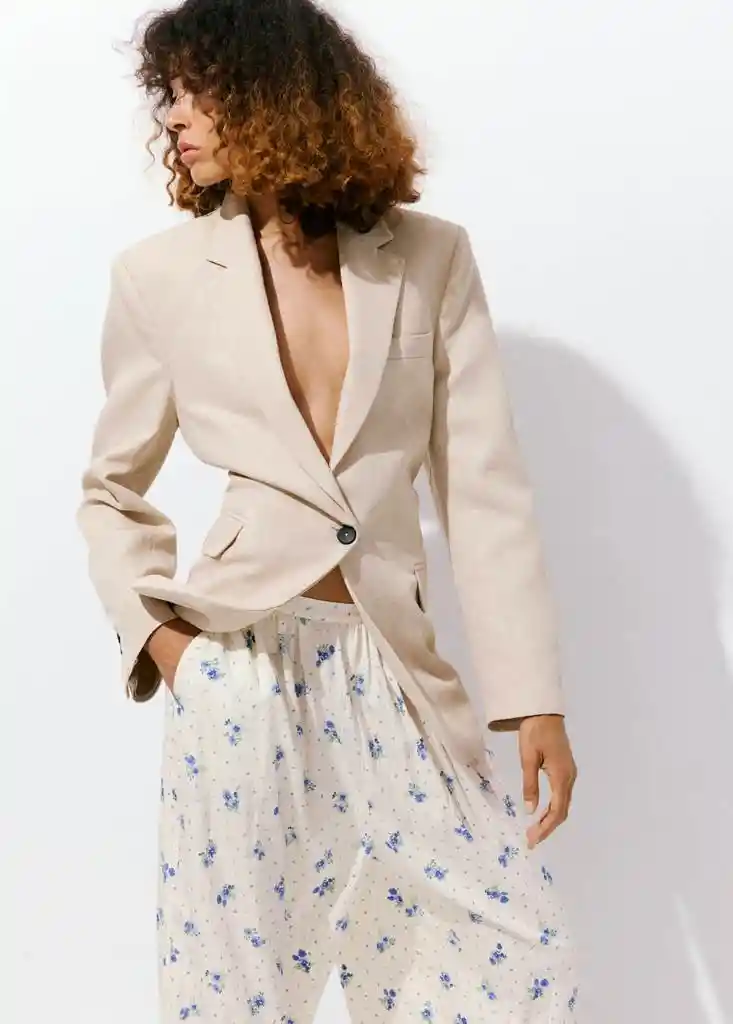 PANTALON COYA BLANCO Talla S Mujer Mango