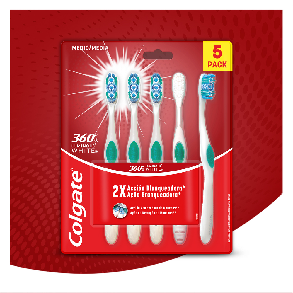 Colgate Luminous White Cepillo Dental 5 Unidades