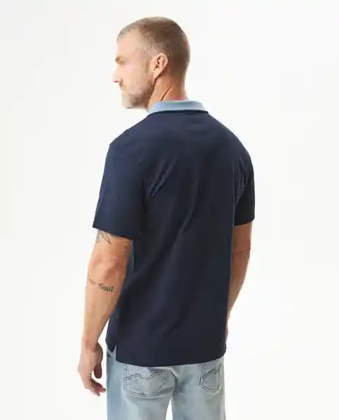Camiseta Polo Contrast Zip Knob Azul Dark T XS Chevignon