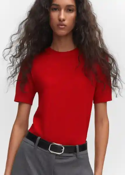 Jersey Basic Rojo Talla 18 Mujer Mango