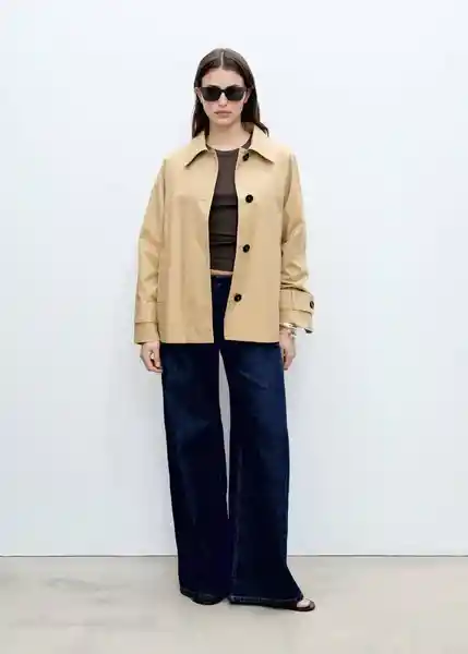 Abrigo Parka Tropic Camel Talla 18 Mujer Mango
