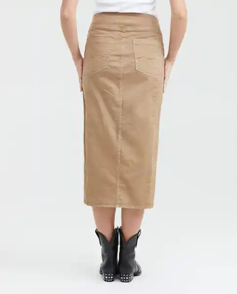 Falda Cargo Midi Femenino Café Quemado Claro Talla 8 Chevignon