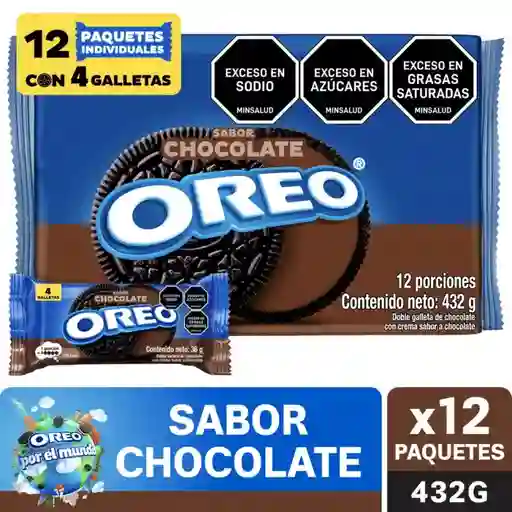 Galletas Oreo Sabor Chocolate Pack 12X de 36G C/U
