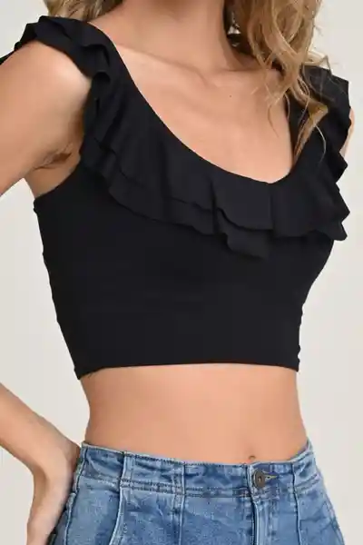 Top Malika Color Negro Talla S Ragged