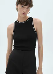 Top Luccapk Negro Talla S Mujer Mango