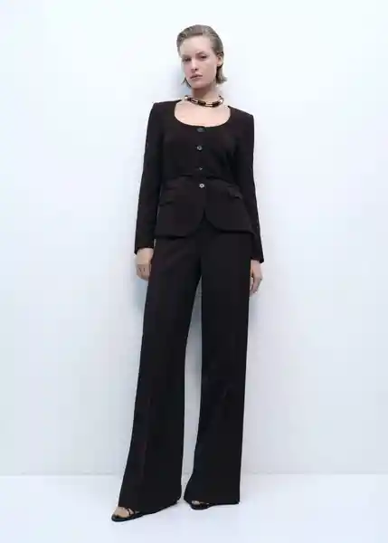 Blazer Americana Sake Chocolate Talla S Mujer Mango