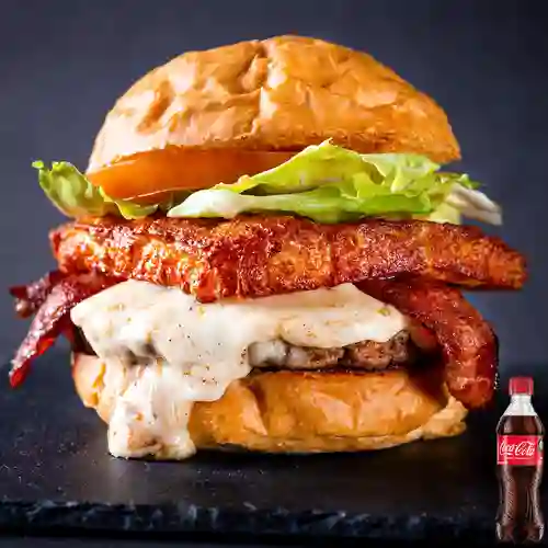 Combo Queso Frito Burger + Coca Cola Original 400 ml
