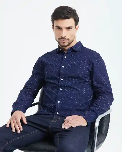 Camisa Neck Spread Azul Medianoche Ultraoscuro S Chevignon