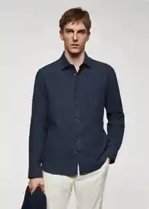 Camisa Lanza Navy Talla S Hombre Mango