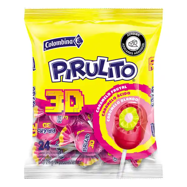 Pirulito Chupeta 3D Sabor Frutal