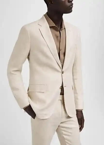 Blazer Amalfi Beige Talla 56 Hombre Mango