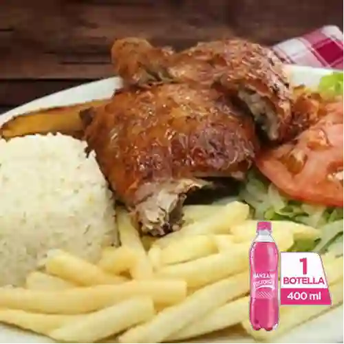 Combo Bandeja con Pollo + Postobón Manzana 400 ml