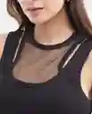 Esqueleto Mesh Doble Tanktop Negro Noche Talla S Chevignon