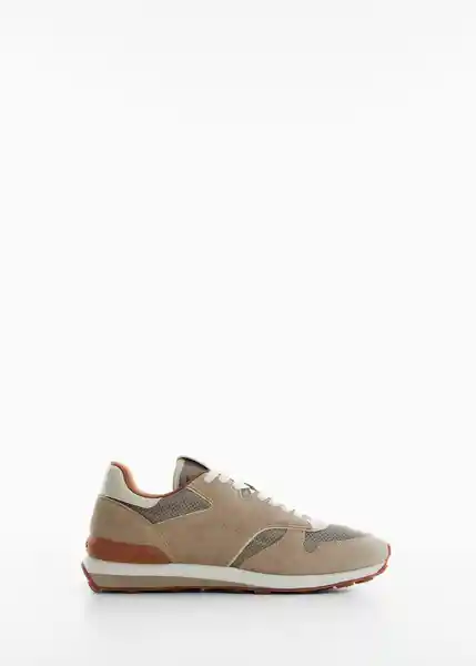 Tenis Deportivos Maratón Beige Talla 39 Hombre Mango