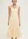 Vestido Alberta Amarillo Pastel Talla S Mujer Mango