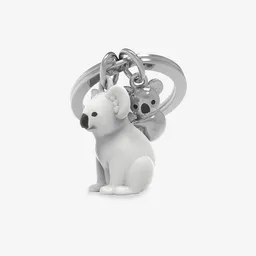 Metalmorphose Llavero Koalas Blanco y Plateado