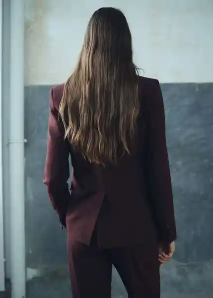 Blazer Americana Bergen Burdeos Talla S Mujer Mango