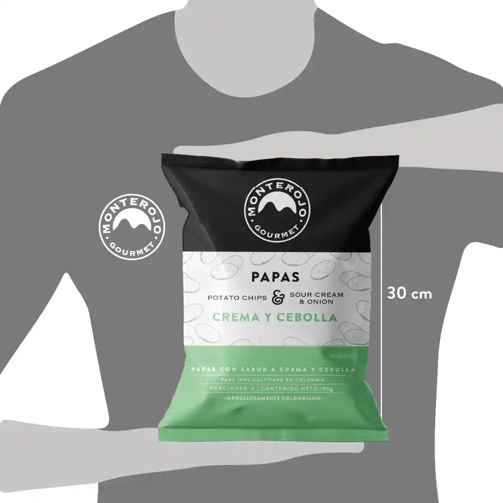 Monte Rojo Papas Crema y Cebolla 100Gr.