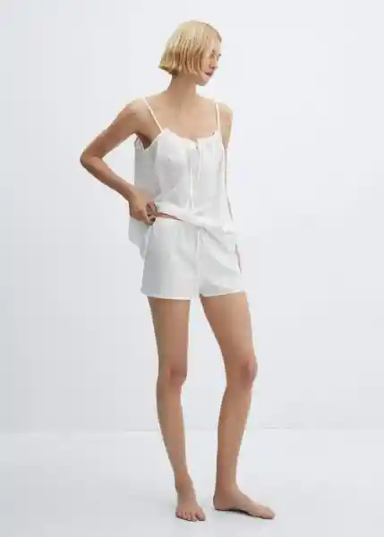 Short Pijama Tao Blanco Talla L Mujer Mango