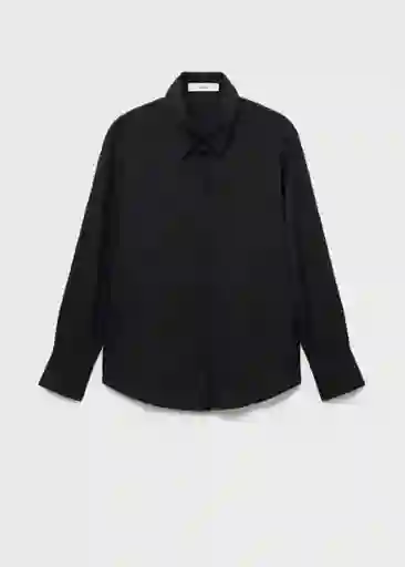 Camisa Basic Negro Talla L Mujer Mango