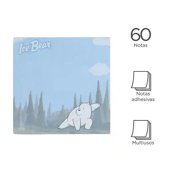 Postit 60 Hojas we Bare Bears Polar Miniso