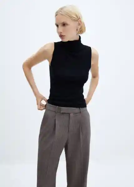 Pantalón Aros Gris Talla 38 Mujer Mango