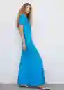 Falda Blue Azul Talla S Mujer Mango