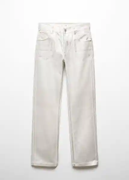 Jean Foil Plata Talla 42 Mujer Mango