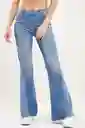 Jean Flare Cortes Color Azul Medio Talla 6 Ragged